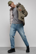 Купить Куртка мужская зимняя с капюшоном молодежная цвета хаки 88917Kh, фото 19