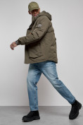 Купить Куртка мужская зимняя с капюшоном молодежная цвета хаки 88917Kh, фото 20