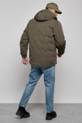 Купить Куртка мужская зимняя с капюшоном молодежная цвета хаки 88917Kh, фото 4