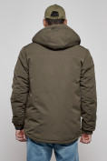 Купить Куртка мужская зимняя с капюшоном молодежная цвета хаки 88917Kh, фото 7