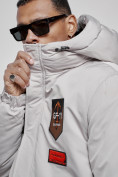 Купить Куртка мужская зимняя с капюшоном молодежная серого цвета 88917Sr, фото 10