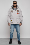 Купить Куртка мужская зимняя с капюшоном молодежная серого цвета 88917Sr, фото 12
