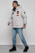 Купить Куртка мужская зимняя с капюшоном молодежная серого цвета 88917Sr, фото 13