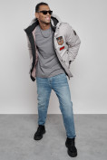 Купить Куртка мужская зимняя с капюшоном молодежная серого цвета 88917Sr, фото 17