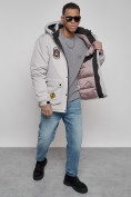 Купить Куртка мужская зимняя с капюшоном молодежная серого цвета 88917Sr, фото 18