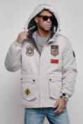 Купить Куртка мужская зимняя с капюшоном молодежная серого цвета 88917Sr, фото 3