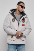 Купить Куртка мужская зимняя с капюшоном молодежная серого цвета 88917Sr, фото 4