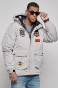 Купить Куртка мужская зимняя с капюшоном молодежная серого цвета 88917Sr, фото 6