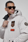 Купить Куртка мужская зимняя с капюшоном молодежная серого цвета 88917Sr, фото 9