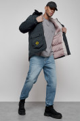 Купить Куртка мужская зимняя с капюшоном молодежная темно-синего цвета 88917TS, фото 18