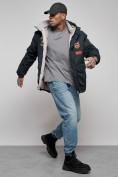 Купить Куртка мужская зимняя с капюшоном молодежная темно-синего цвета 88917TS, фото 19