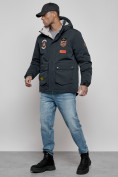 Купить Куртка мужская зимняя с капюшоном молодежная темно-синего цвета 88917TS, фото 2