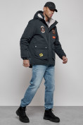 Купить Куртка мужская зимняя с капюшоном молодежная темно-синего цвета 88917TS, фото 3