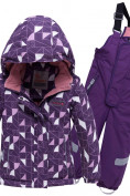 Купить Горнолыжный костюм детский фиолетового цвета 8912F