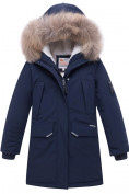 Купить Куртка парка зимняя подростковая для мальчика темно-синего цвета 8936TS