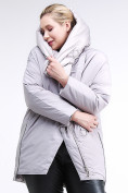 Купить Куртка зимняя женская молодежная батал серого цвета 90-911_46Sr, фото 6