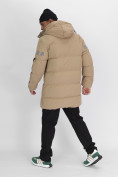 Купить Спортивная молодежная куртка удлиненная мужская бежевого цвета 90006B, фото 5