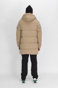 Купить Спортивная молодежная куртка удлиненная мужская бежевого цвета 90006B, фото 6