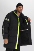 Купить Спортивная молодежная куртка удлиненная мужская черного цвета 90006Ch, фото 12