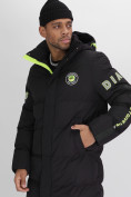 Купить Спортивная молодежная куртка удлиненная мужская черного цвета 90006Ch, фото 17