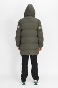Купить Спортивная молодежная куртка удлиненная мужская цвета хаки 90006Kh, фото 10