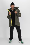 Купить Спортивная молодежная куртка удлиненная мужская цвета хаки 90006Kh, фото 14