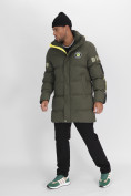Купить Спортивная молодежная куртка удлиненная мужская цвета хаки 90006Kh, фото 2