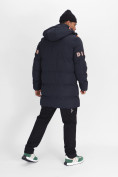 Купить Спортивная молодежная куртка удлиненная мужская темно-синего цвета 90006TS, фото 4