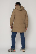 Купить Спортивная молодежная куртка удлиненная мужская бежевого цвета 90008B, фото 4
