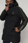 Купить Спортивная молодежная куртка удлиненная мужская черного цвета 90008Ch, фото 10
