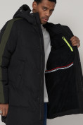Купить Спортивная молодежная куртка удлиненная мужская черного цвета 90008Ch, фото 11