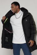Купить Спортивная молодежная куртка удлиненная мужская черного цвета 90008Ch, фото 16