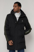 Купить Спортивная молодежная куртка удлиненная мужская черного цвета 90008Ch, фото 6