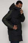 Купить Спортивная молодежная куртка удлиненная мужская черного цвета 90008Ch, фото 8