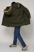 Купить Спортивная молодежная куртка удлиненная мужская цвета хаки 90008Kh, фото 10