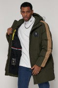 Купить Спортивная молодежная куртка удлиненная мужская цвета хаки 90008Kh, фото 13
