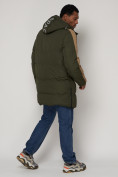 Купить Спортивная молодежная куртка удлиненная мужская цвета хаки 90008Kh, фото 4