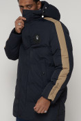 Купить Спортивная молодежная куртка удлиненная мужская темно-синего цвета 90008TS, фото 9