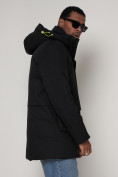 Купить Парка спортивная зимняя мужская с капюшоном   черного цвета 90015Ch, фото 12