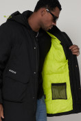 Купить Парка спортивная зимняя мужская с капюшоном   черного цвета 90015Ch, фото 14