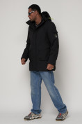 Купить Парка спортивная зимняя мужская с капюшоном   черного цвета 90015Ch, фото 2