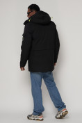 Купить Парка спортивная зимняя мужская с капюшоном   черного цвета 90015Ch, фото 4