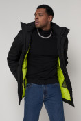 Купить Спортивная молодежная куртка удлиненная мужская черного цвета 90016Ch, фото 11