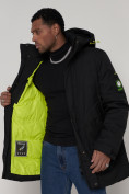 Купить Спортивная молодежная куртка удлиненная мужская черного цвета 90016Ch, фото 13
