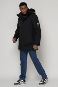 Купить Спортивная молодежная куртка удлиненная мужская черного цвета 90016Ch, фото 2