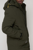 Купить Спортивная молодежная куртка удлиненная мужская цвета хаки 90016Kh, фото 10