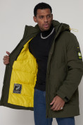 Купить Спортивная молодежная куртка удлиненная мужская цвета хаки 90016Kh, фото 13