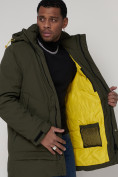 Купить Спортивная молодежная куртка удлиненная мужская цвета хаки 90016Kh, фото 14