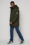 Купить Спортивная молодежная куртка удлиненная мужская цвета хаки 90016Kh, фото 2