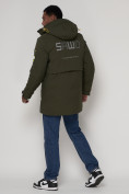 Купить Спортивная молодежная куртка удлиненная мужская цвета хаки 90016Kh, фото 4
